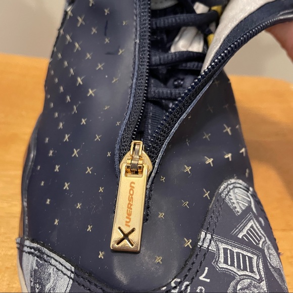 RARE VINTAGE REEBOK ANSWER 10 PUMP 'MONEY' X ALLEN IVERSON NAVY SNEAKERS - Picture 3 of 11